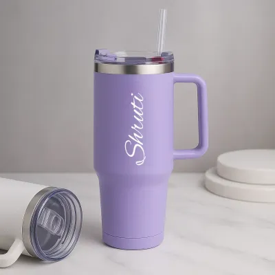 Personalized Lilac Purple Vacuum Insulated Tumbler ( 1200 ml )