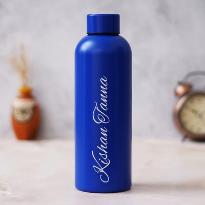 Royal Blue Vacuum insulated customised bottle