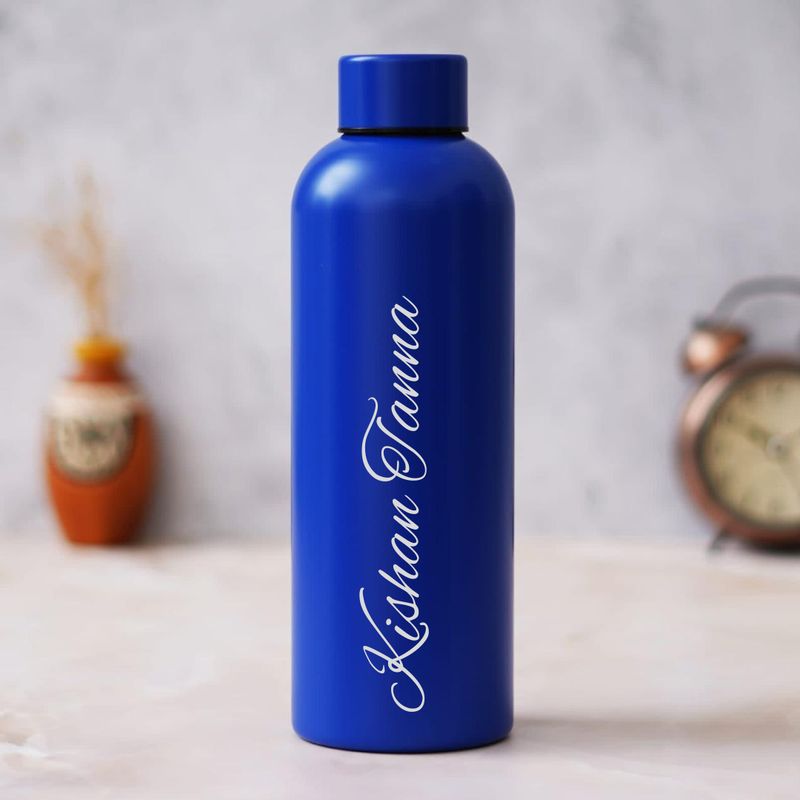 Royal Blue Vacuum insulated customised bottle