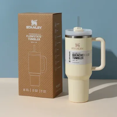Personalized Stanley Quencher H2.0 Flowstate Tumbler - Cream Colour