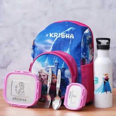 Personalized Small Kids School Bag  - Frozen Girl (14 inches)