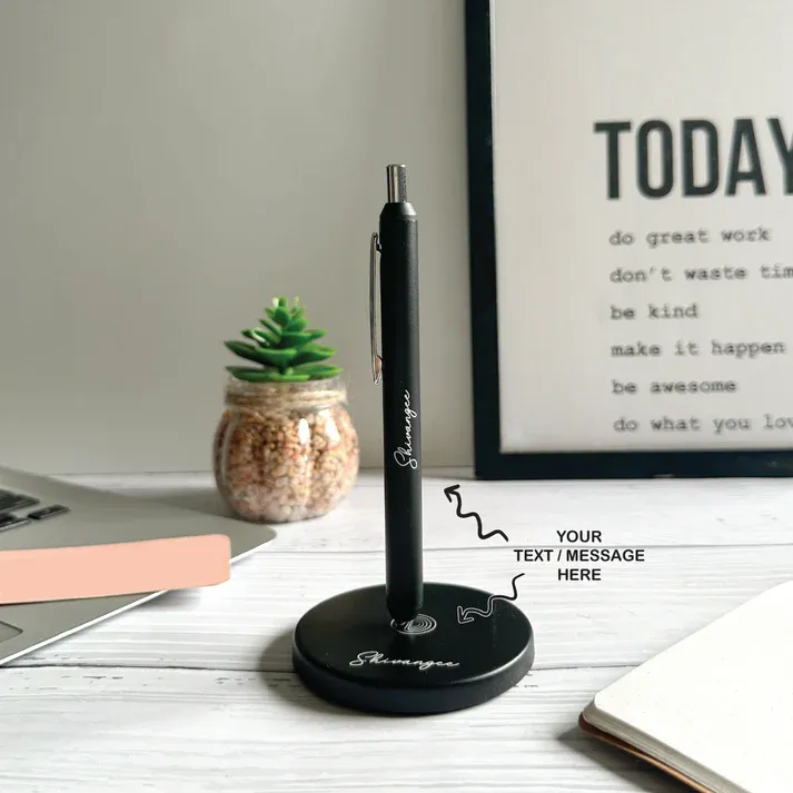 Personalized Magnetic Pen Stand and Metal Pen