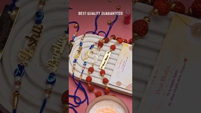 Personalized Evil Eye Name Cut Rakhi with Morpankh
