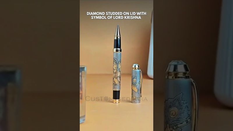 Lord Krishna &amp; Radha Etched Pen - Personalized with Name