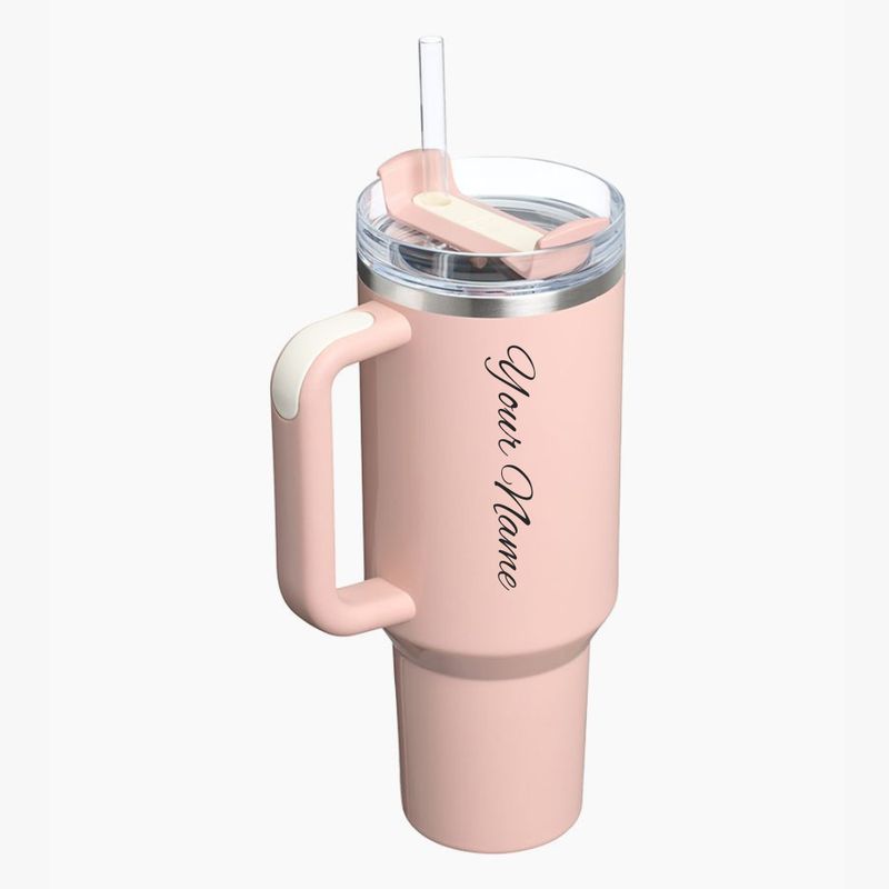 Personalized Stanley Quencher H2.0 Flowstate Tumbler - Baby Pink