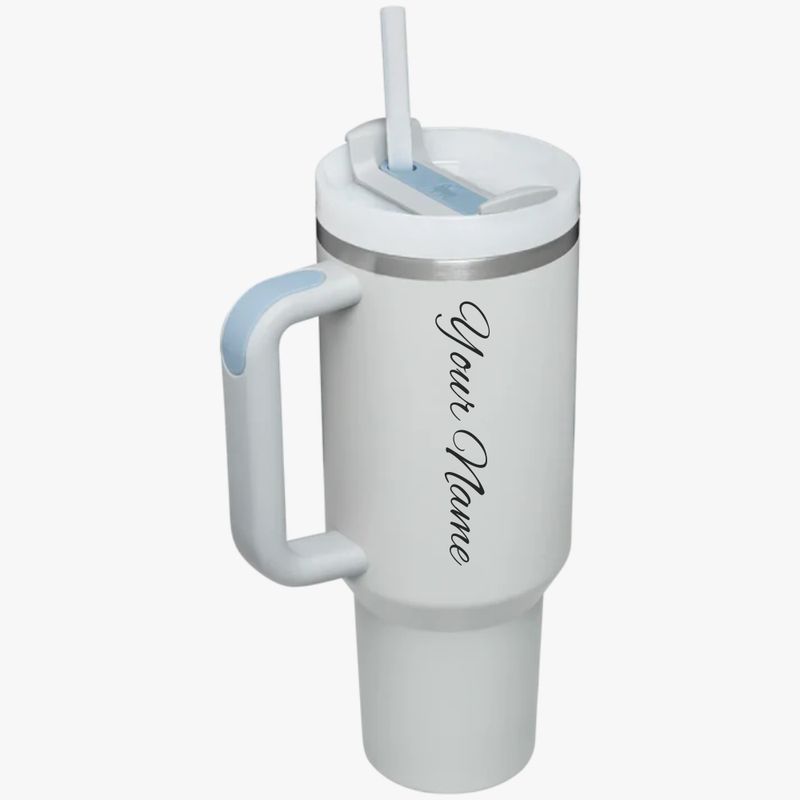 Personalized Stanley Quencher H2.0 Flowstate Tumbler - Light Grey