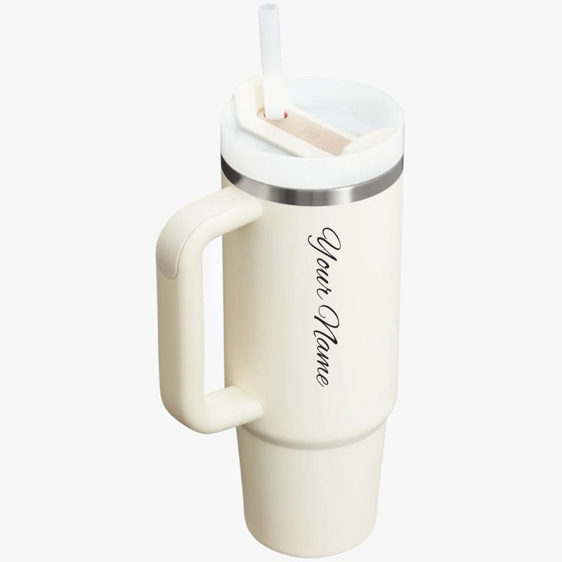 Personalized Stanley Quencher H2.0 Flowstate Tumbler - Cream Colour