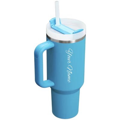 Personalized Stanley Quencher H2.0 Flowstate Tumbler - Turquoise Blue