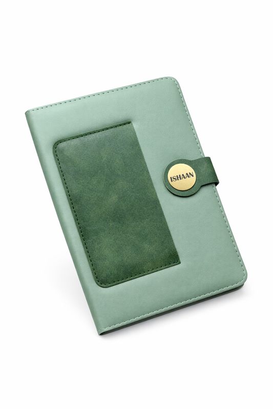 Green Dual Shade Personalized Leather Diary