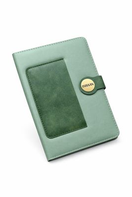 Green Dual Shade Personalized Leather Diary