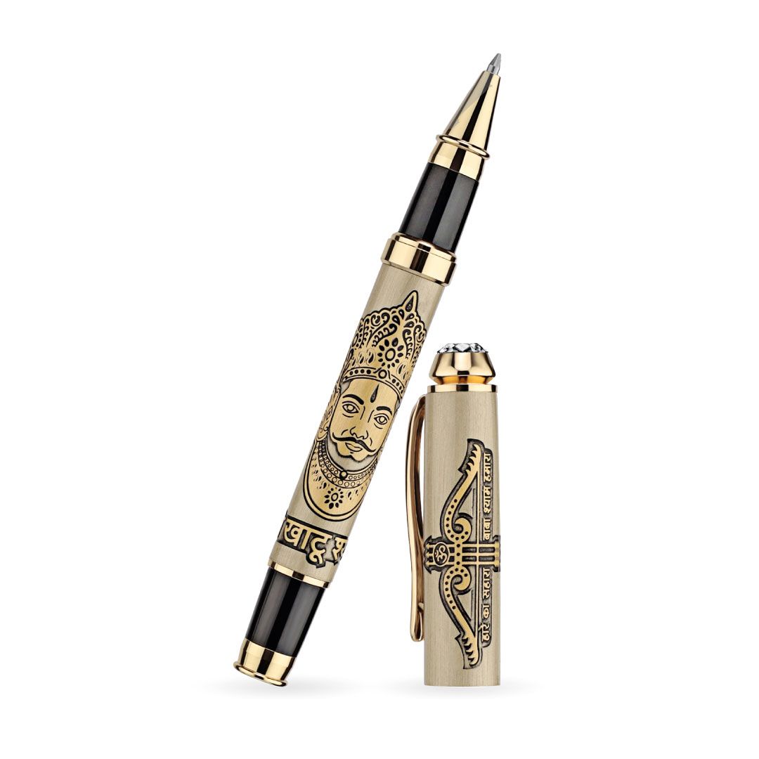 Personalized Shree Khatu Shyamji Pen – Golden Etched Pen with Name