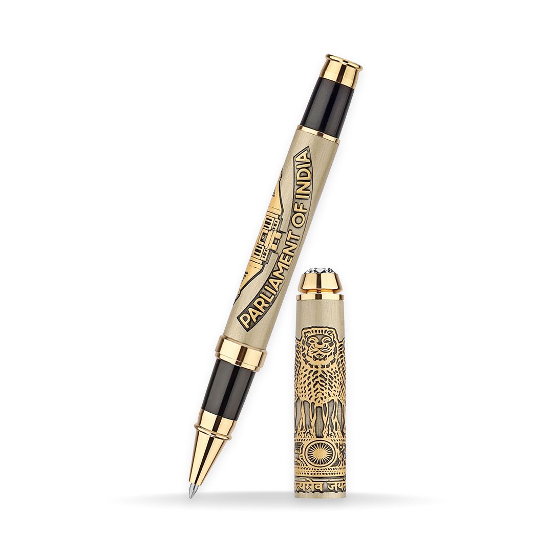 Parliament of India &amp; Ashok Sthambha - Personalized Pen with Name