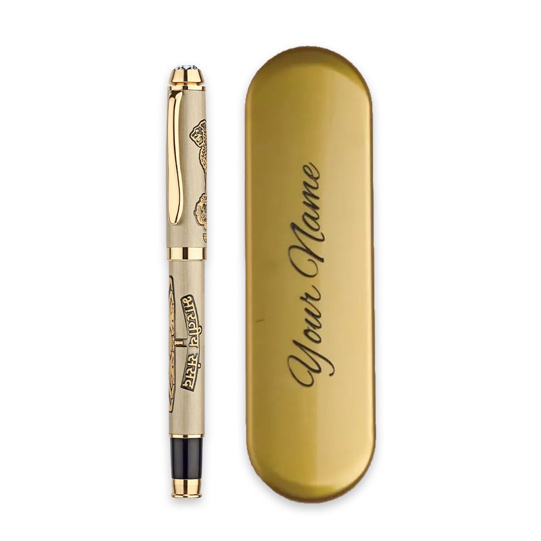 Bhartiya Sansad Bhawan &amp; Satyamev Jayate - Customized Pen with Name