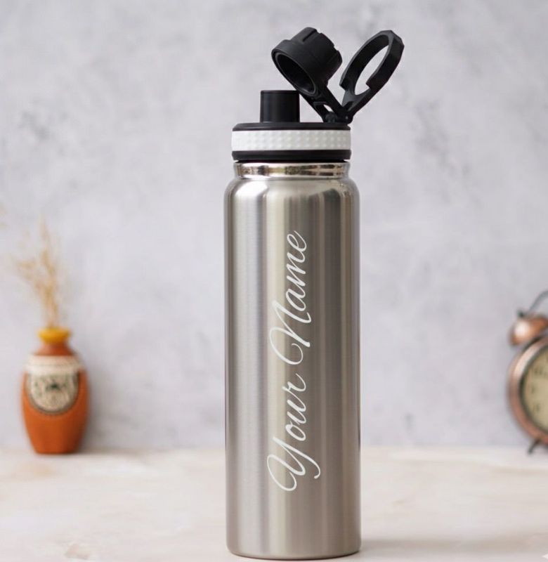 Silver Vacuum Insulated Sipper Bottle (800ml)