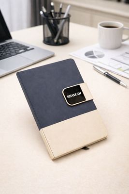 Duotone Pro Personalized Diary - Charcoal Ivory Colour