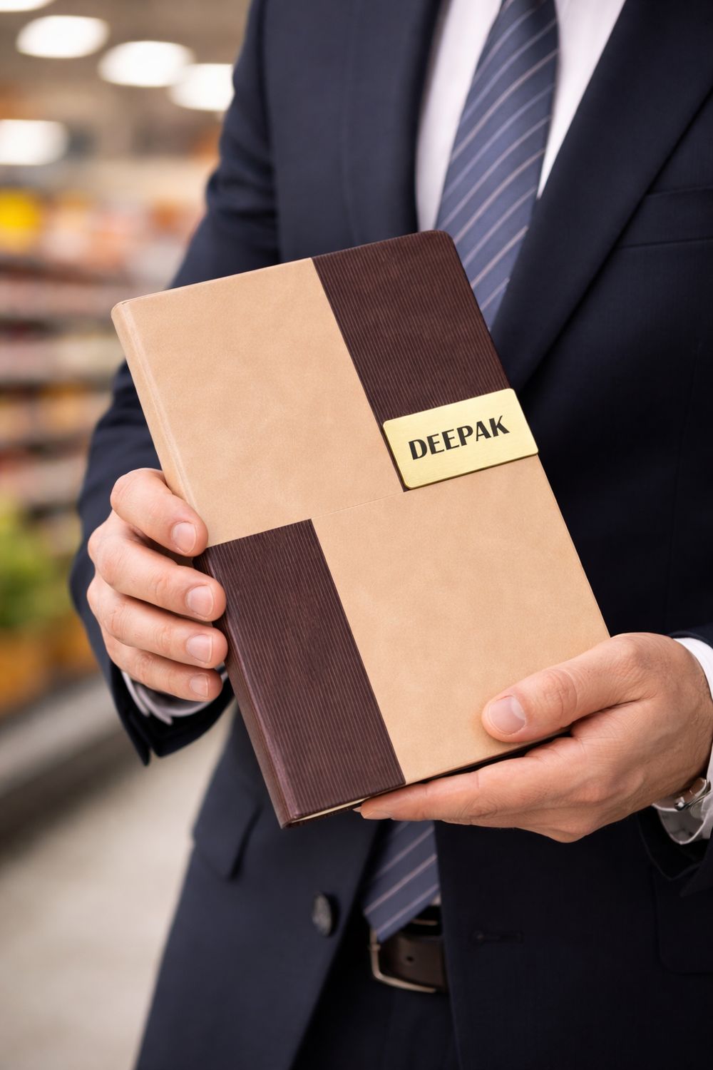 Personalized Vertex Pro Diary - Royal Mocha Gold Colour