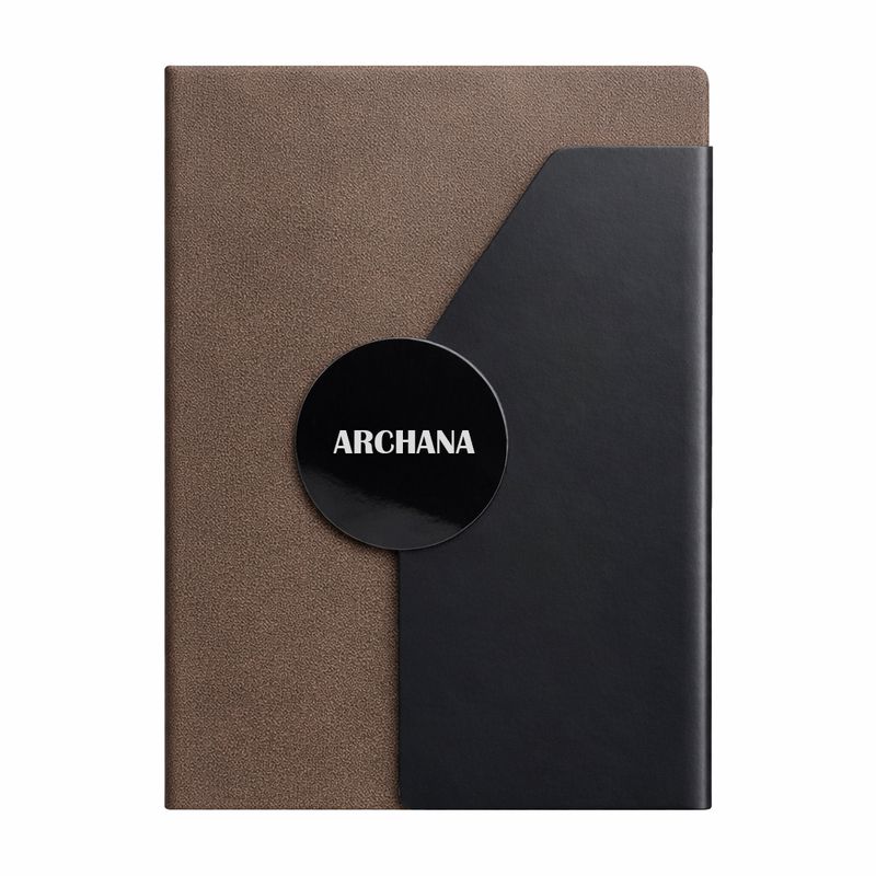 Personalized Director's Diary - Expresso Noir - Apricot Color