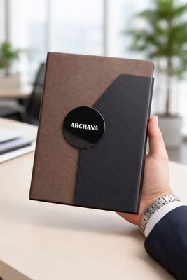 Personalized Director's Diary - Expresso Noir - Apricot Color