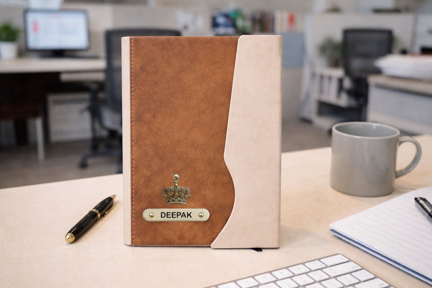 Personalized Urban Earth Diary - Caramel Dune Biege Colour