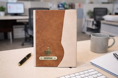 Personalized Urban Earth Diary - Caramel Dune Biege Colour