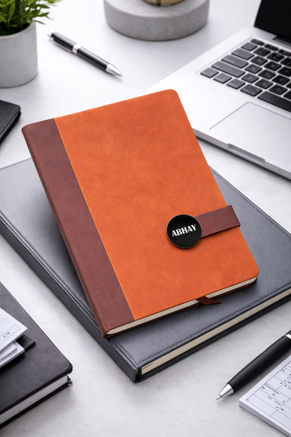 Personalized Executive Slate Diary - Classic Ember - Tan Colour