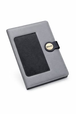 Grey Black  Dual Shade Personalized Leather Diary