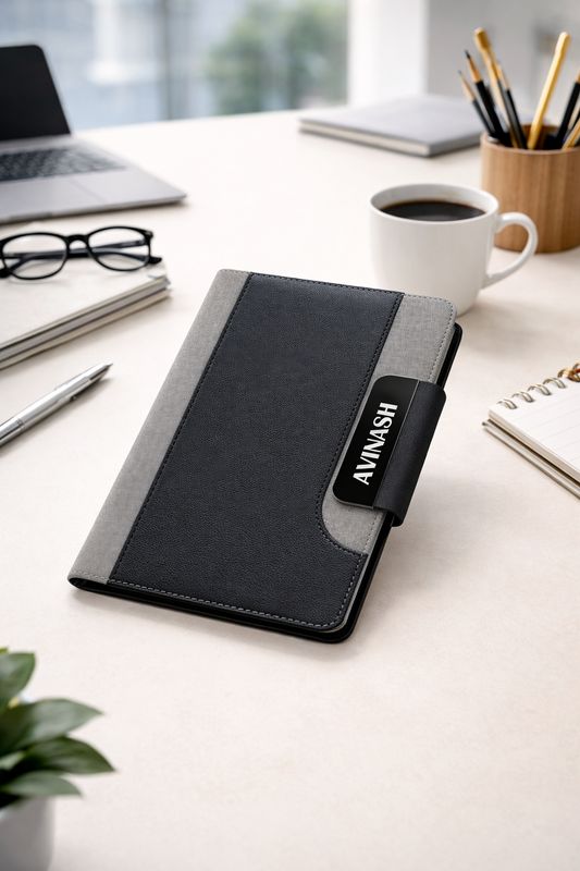Personalized Titan Edge Diary - Graphite Grey - Black Colour