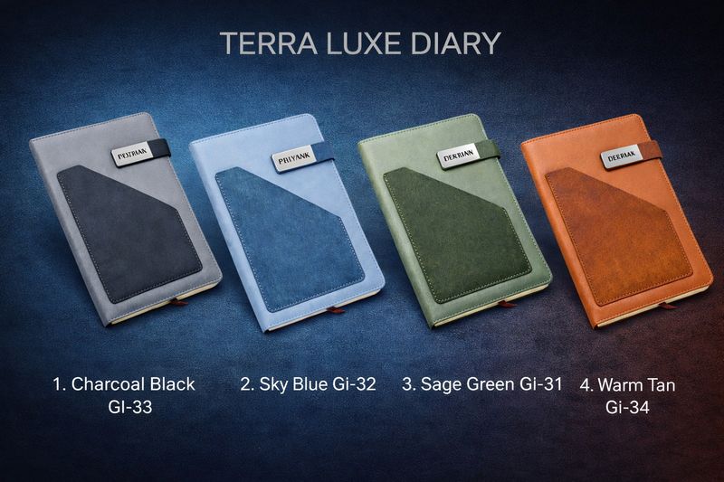 Personalized Terra Luxe Dairy  - Charcoal Black Colour