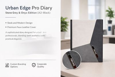 Personalized Urban Edge Pro Diary -Stone Grey and Onyx Edition
