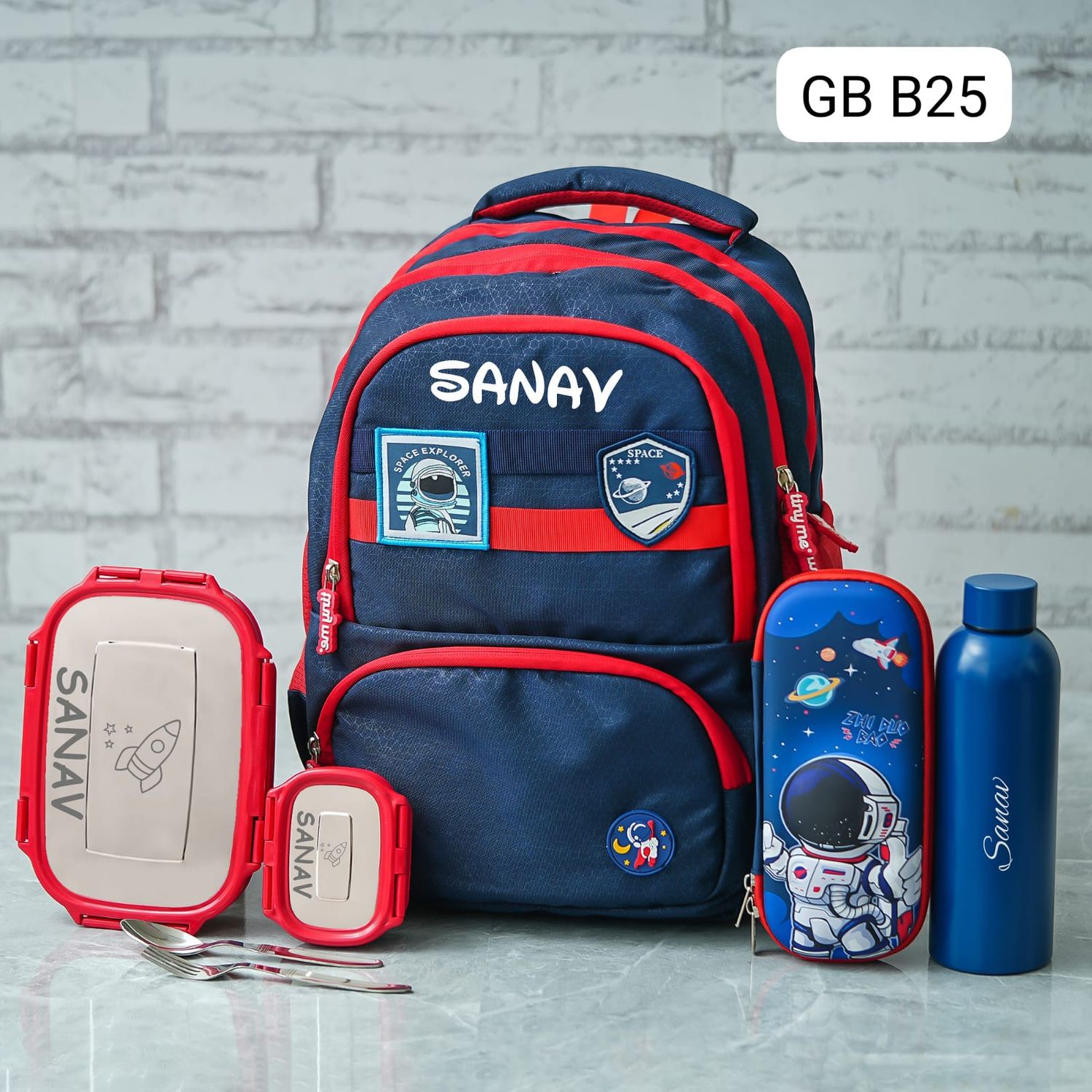 Personalized Space Themed School Bag (16 inches)