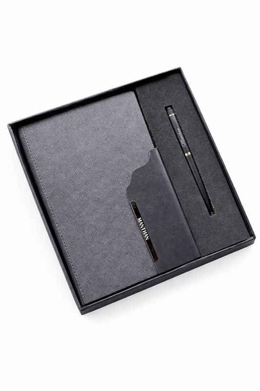 Strivo Personalized Diary and Pen Combo Set - Black Colour