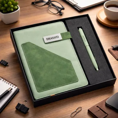 Terra Luxe Personalized Diary and Pen Combo Set - Sage Green