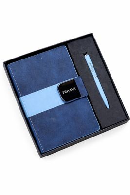 Velmont Personalized Diary and Pen Combo Set -Midnight Navy Blue Colour