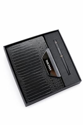 Alpha Crock Personalized Diary and Pen Combo Set - Imperial Black Colour