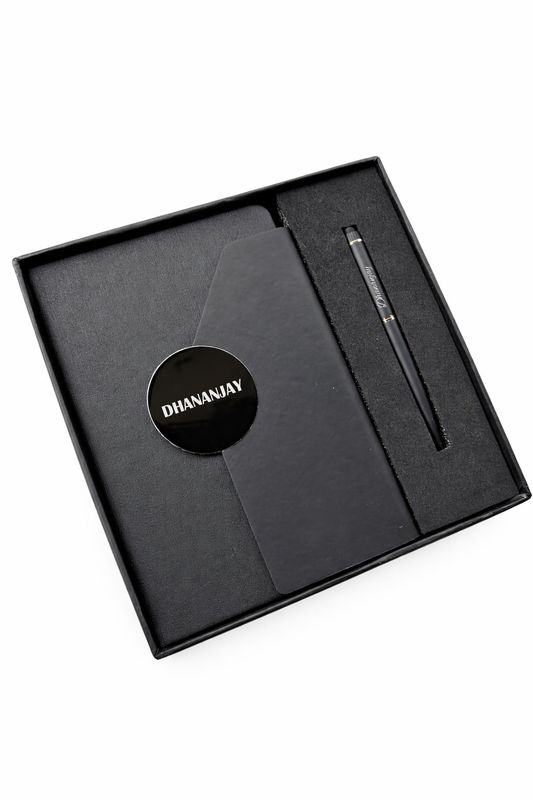 Personalized Director's Diary and Pen Combo Set - Phantom Black Color