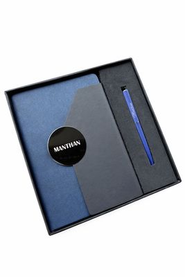 Personalized Director's Diary and Pen Combo Set - Imperial Navy Blue Colour