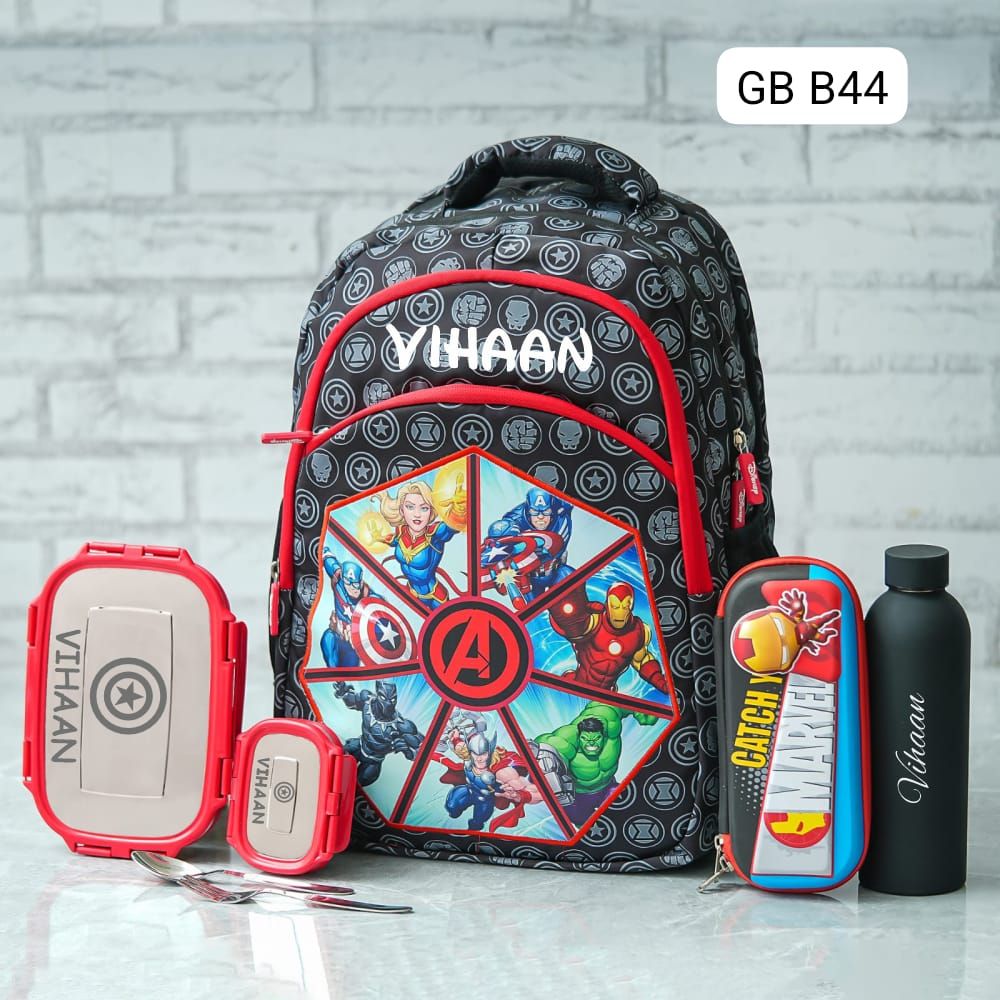 Customized Superheroes Themed Avengers School Bag (18 inches)