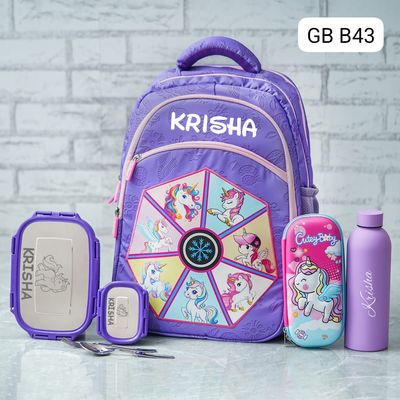 Customized Purple Unicorn Themed School Bag (18 inches) Customized Purple Unicorn Themed School Bag (18 inches)