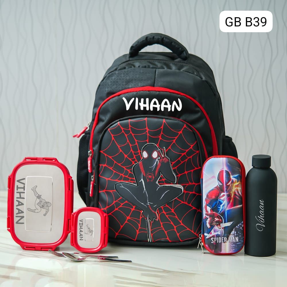 Customized Spiderman Superheroes Themed School Bag (18 inches)