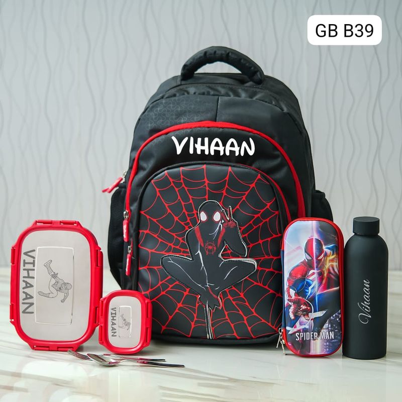Customized Spiderman Superheroes Themed School Bag (18 inches)