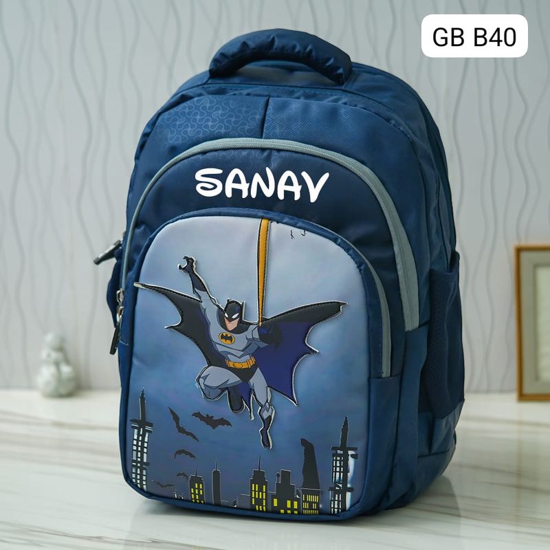 Customized Batman Superheroes Themed School Bag (18 inches)