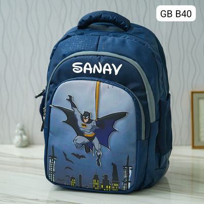 Customized Batman Superheroes Themed School Bag (18 inches)