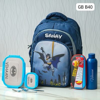 Customized Batman Superheroes Themed School Bag (18 inches)