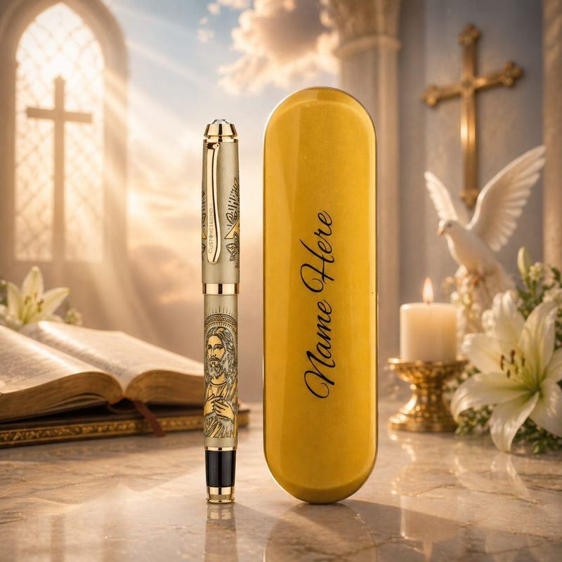 Personalized Jesus Christ Etched Premium Pen – The Eternal Faith Edition