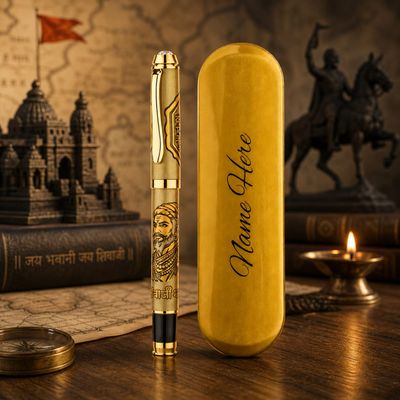 Personalized Chhatrapati Shivaji Maharaj Etched Pen – The Royal Maratha Edition