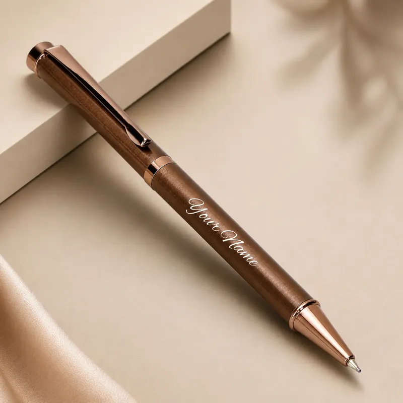 Personalized Brown Metallic Titanium Diamond Pen