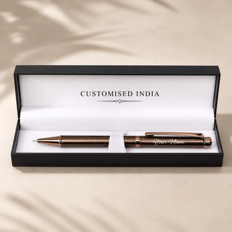 Personalized Brown Metallic Titanium Diamond Pen