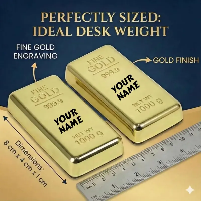 Personalized Gold Bar Paper Weight (999 FINE GOLD 24K)