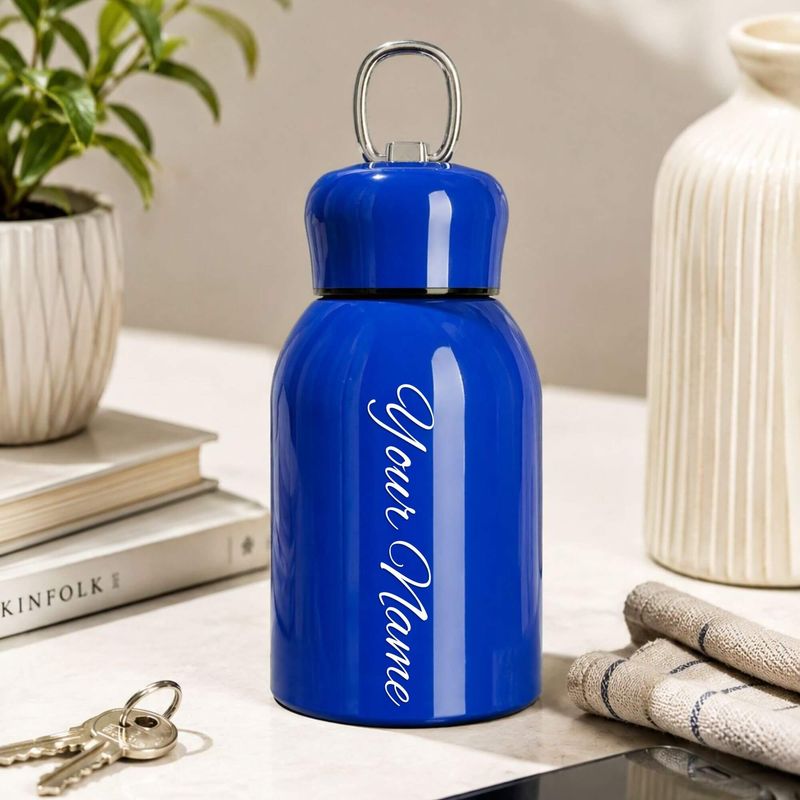 Personalized Royal Blue Mini Thermos Bottle 300ml