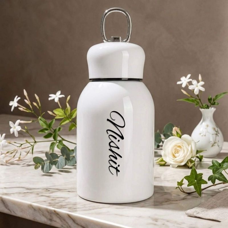 Personalized White Mini Thermos Bottle 300ml